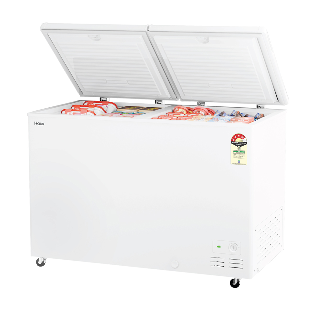 Haier Deep Freezer 320L, Hard Top Convertible Double Door (White)